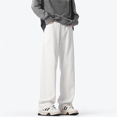 A337-S087-P45控68高街潮流白色牛仔裤直筒长裤，男装牛仔裤，电商A337