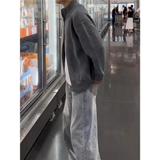 1506-1/GL1060/P59高级感慵懒风立领针织衫情侣外套，男装针织衫/毛衣，星座1506A