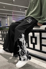 2026春季新款港风外景大码假两件长裤M-5XHK21510-特P45，男装休闲裤，电商A022