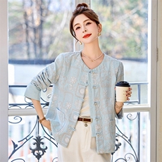 开春新中式国风气质外套女短款显瘦2025春装新款设计感洋气上衣，女装短外套，美沁