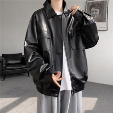 美式复古PU皮飞行员外套男女宽松休闲百搭机车皮衣夹克潮M50/P70，男装夹克，星座506