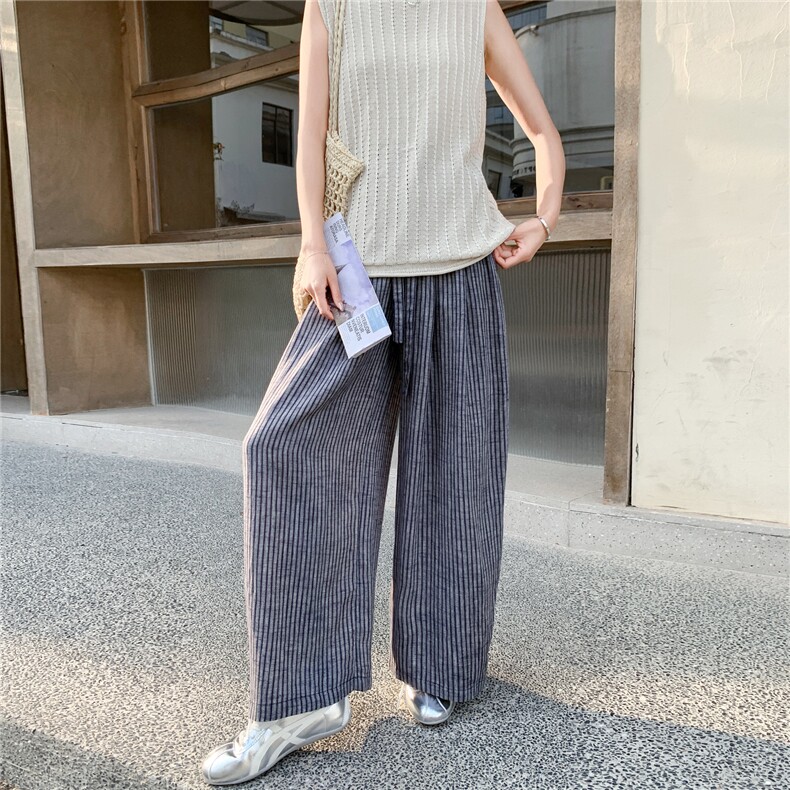 休闲风针织圆领无袖上衣阔腿裤两件套女2026春夏新款时尚气质套装,女装套装/套裙,艾米莉亚