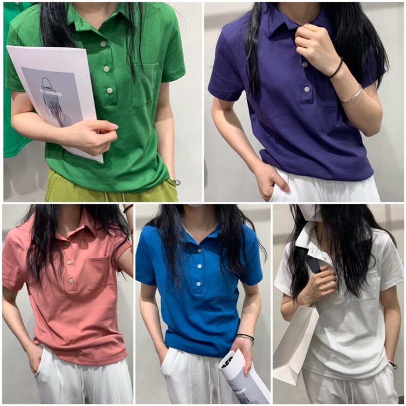 夏季新款Polo短袖T恤，女装T恤，月光水岸