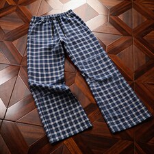 美式高街潮牌男女泡泡格子休闲裤直筒宽松慵懒显瘦阔腿休闲长裤子，男装休闲裤，电商A443