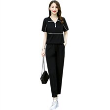 中老年妈妈两件套薄款女时尚夏季冰丝洋气减龄宽松显瘦运动服套装，女装套装/套裙，凝聚力