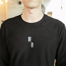2021春秋季新款男装中国风原创刺绣长袖大码针织厚T恤G6618-P30，男装T恤，电商B277(原6028)