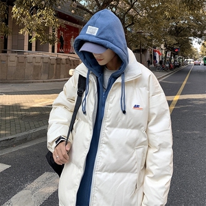 冬季假两件衣男ins潮流加厚面包服外套韩版情侣服 W2008-P85图片