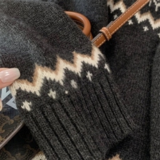 2025年秋季套头时尚百搭通勤简约休闲半高拉链时尚，女装针织衫/毛衣，朝辰羊绒