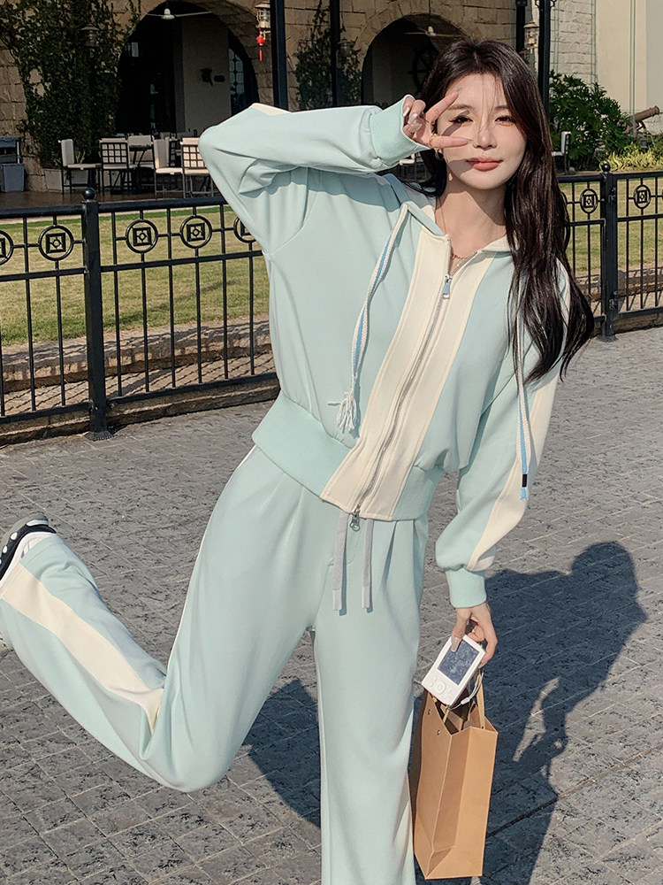 春现-时尚撞色运动风休闲卫衣套装B190-2819-P165-K228,女装套装/套裙,2B190