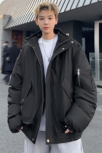 pu皮棉衣男冬季新款加厚棉服宽松面包服棉袄 M7166 P135 控168图片