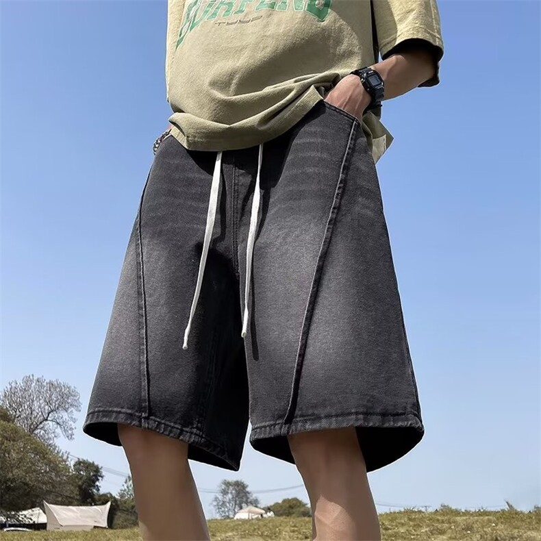 新款春季潮流牛仔裤气质男百搭五分裤青春流行中腰潮修身小脚日系,男装牛仔裤,星座1013