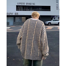 高级感混色毛衣男冬季宽松加厚潮牌针织衫美式复古MY266-P53，男装针织衫/毛衣，星座1109-3