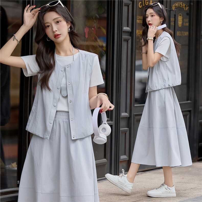 2026年夏季新款时尚气质阔腿裤三件套，女装套装/套裙，红依一坊