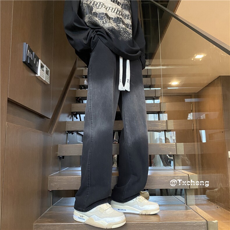 抖音品质春季潮流新款渐变宽松直筒牛仔裤B315-K5448-P50控68,男装牛仔裤,电商B315