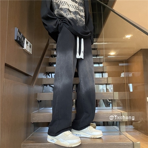 抖音品质春季潮流新款渐变宽松直筒牛仔裤B315-K5448-P50控68图片