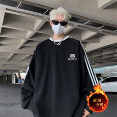 抖音得物供货提供视频秋冬重磅美式宽松织带圆领卫衣0333，男装卫衣，电商A486