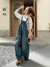 【现货】新款牛仔背带裤P135-K198，女装连体裤，浙宝128A