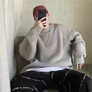 圆领毛衣男士2025新款秋冬季内搭打底针织衫宽松加厚ins韩版潮流图片