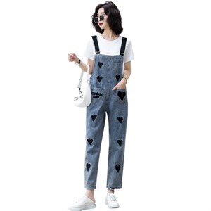 牛仔背带裤女2021年夏季新款时尚韩版宽松复古港味可爱日系套装图片