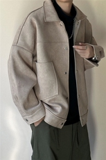 现货-设计感时尚鹿皮绒外套男宽松休闲呢子夹克A351-A130-P125，男装夹克，电商A351