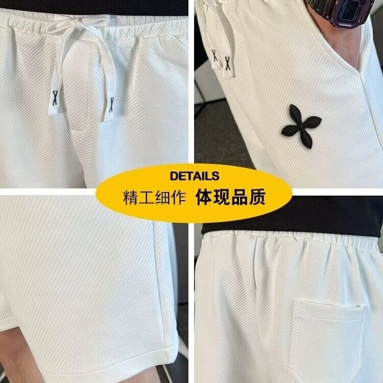 高级感短裤男休闲宽松男裤夏季薄款中裤子条纹五分男裤外穿大裤衩,男装休闲裤,电商B212（原钱塘6029）