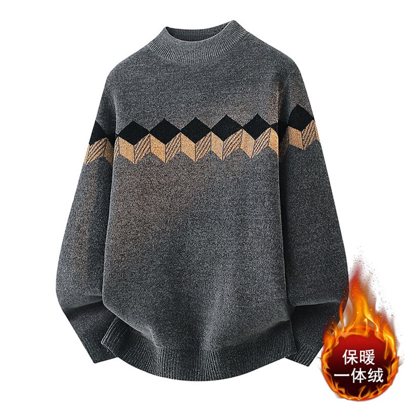 1018-1-M650-P50男士秋冬季新款休闲一体绒针织毛衣时尚帅气,男装针织衫/毛衣,星座1018-1​