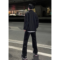 B221美式ins高街暗黑小众个性铆钉小脚牛仔裤LK23142-P65控88，男装牛仔裤，电商B221
