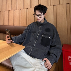春秋痞帅外套男ins高街潮牌港风潮流宽松夹克JK02152-P75，男装夹克，星座308B-2