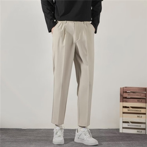 小西裤男九分修身直筒休闲裤子男士垂感春秋季西装裤 K85图片