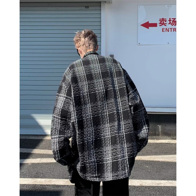 春秋季男装设计感小众夹克男生休闲衬衫小香风翻领外套男,男装夹克,星座410-7