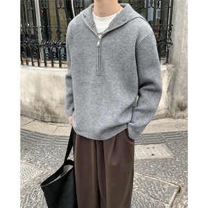 MY02 拉链戴帽基础高品质套头毛衣 P85图片