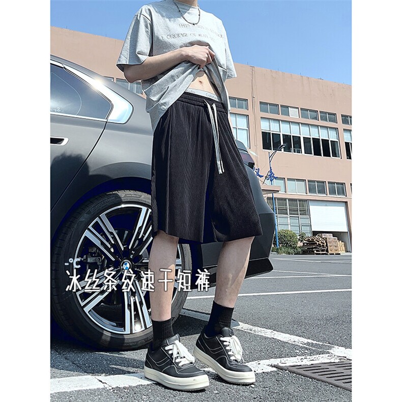 A178男女同款冰丝条速干短裤休闲夏季外穿宽松休闲裤DK159-P20,男装休闲裤,电商A178