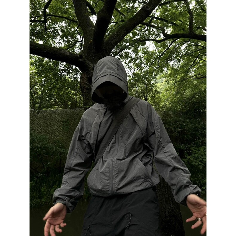 网图有货夏季裁剪防晒衣男女户外轻薄透气连帽防嗮服A644-P40，男装防晒衣，星座1505