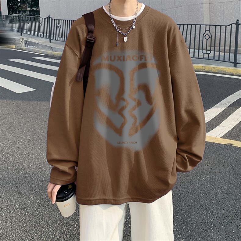 抖音供货、秋季现货舒适棉宽松重磅长袖T恤D223A-CT2325-特P28,男装T恤,电商019-1