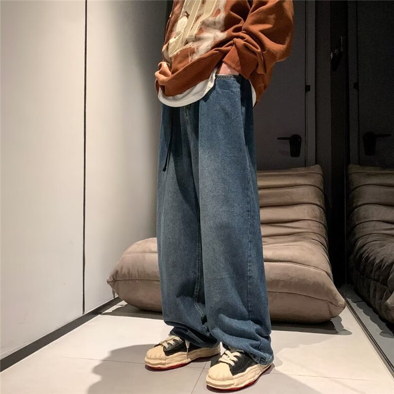 M18602潮牌长裤慵懒时尚都市流行港风牛仔裤休闲秋季男帅气新款,男装牛仔裤,四季星座218-1