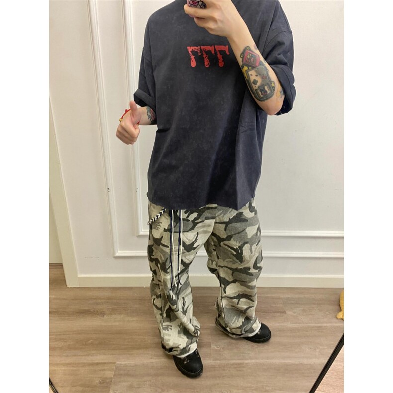 【网图有货】迷彩工装裤阔腿美式复古hiphop裤子高街8265LL-特P48,男装工装外套,星座1007（原301D）