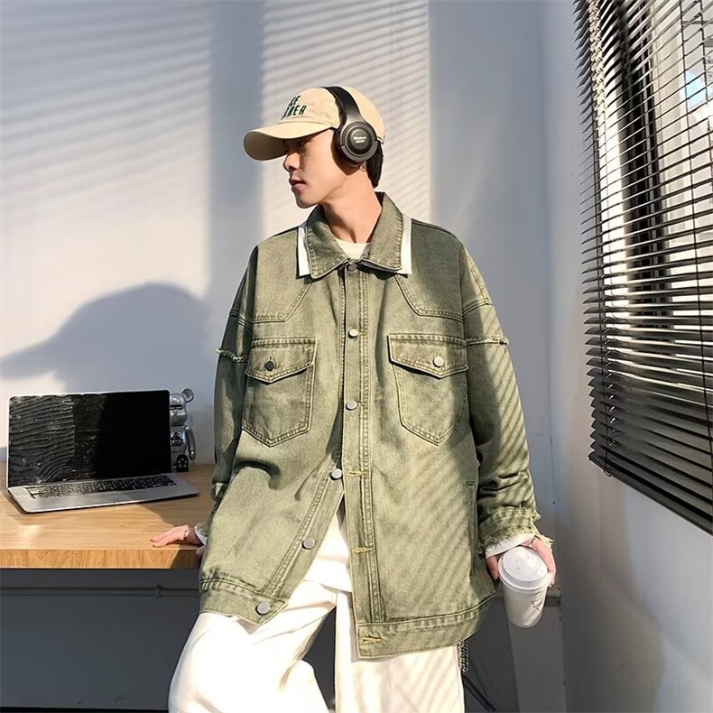 美式高街牛仔外套男韩版潮痞子2023秋冬新款ins宽松夹克W5040-P73,男装大码男装,星座412-2