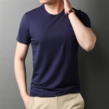 男士圆领T恤衫2023夏季新款时尚休闲打底衫中青年短袖上衣男，男装T恤，电商B212（原钱塘6029）