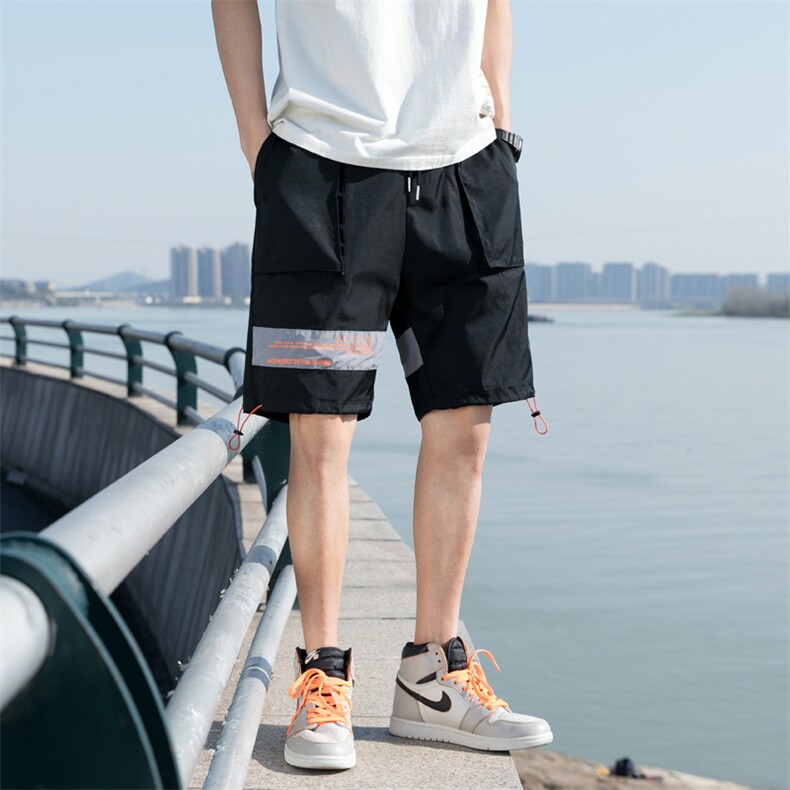 夏季韩版潮流亮面宽松工装短裤五分裤情侣短裤男A305-KX2060-P25,男装休闲裤,电商B306
