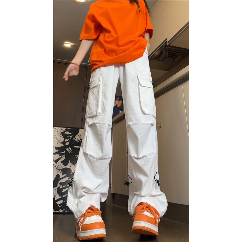 抖音品质潮流新款工装口袋宽松松紧休闲裤B315-K24238-特p40控78图片