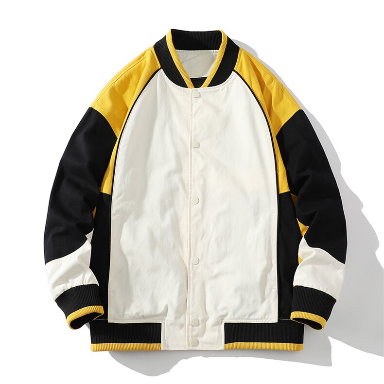 秋季宽松潮流休闲拼色棒球服情侣外套夹克A305-EY3671-P75,男装夹克,电商B306