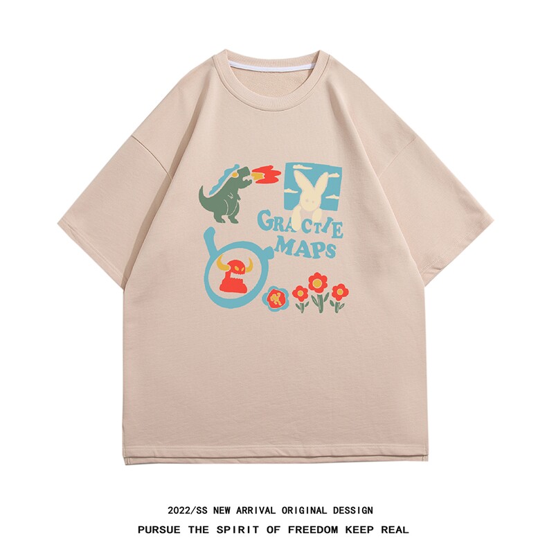 白底23新款夏季圆领印花短袖时尚潮流短裤五分裤套装TZ63P50控68,男装牛仔裤,电商A247-1