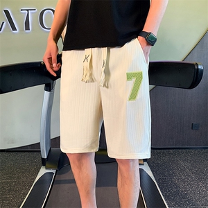 直筒夏季冰丝短裤休闲百搭潮男运动裤中性风速干五分裤D2131-P38图片