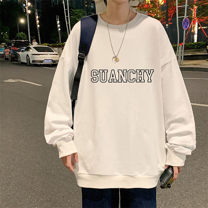 S6229-P28秋季圆领卫衣男大码韩版宽松长袖外套,男装卫衣,电商A040