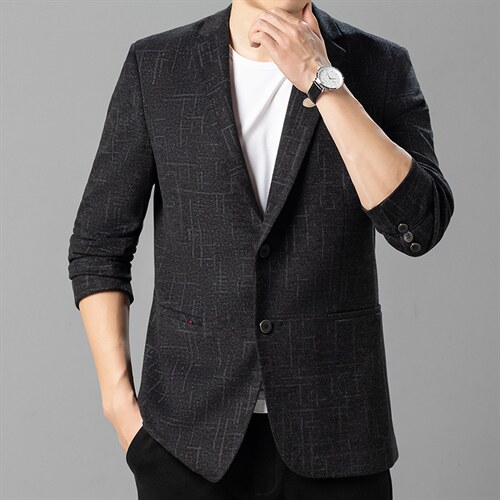 商务西服男秋季潮款休闲小西服上衣中年男士单西外套ASD2363-P180，男装西服，电商B212（原钱塘6029）