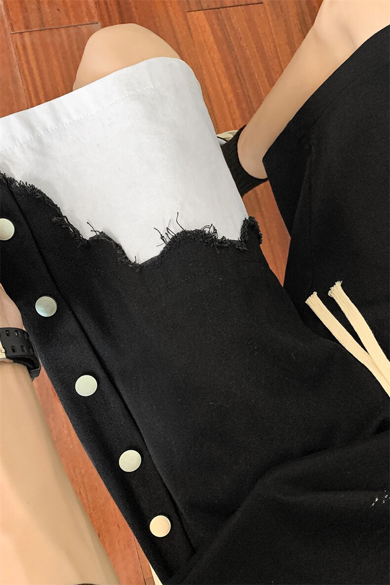 8XL-M特大码短裤男夏季新款大码vibe破洞拼接高街短裤DK1518P50,男装休闲裤,电商D206-1