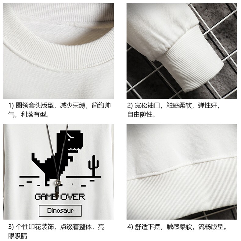 S6315-P28加绒款-P33秋季圆领卫衣男大码韩版宽松长袖外套网格,女装短外套,电商A040A