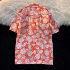 男夏季冰丝四面弹宽松古巴领短袖夏威夷衬衫C097P35，男装衬衫，星座1116-2