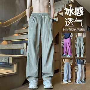 YK120 P28 控69 原版！欢迎来比品质 夏季垂感冰凉褶皱潮搭休闲裤图片