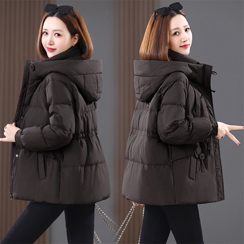 羽绒服冬季新款2024年羽绒服女加厚连帽中长款防风立领白鸭绒，女装羽绒服，涵誉